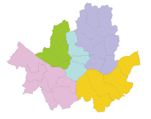 ソウル市圏域の地図