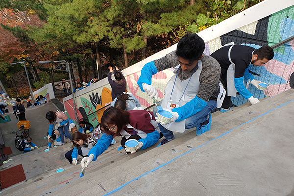 トンジャドン(東子洞)壁画描きボランティア活動