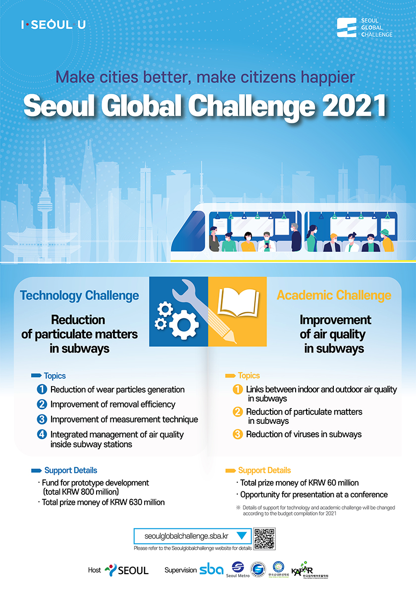 ソウル市、地下鉄空気の質改善技術を見出す国際R&D大会、賞金は総額6億9千万ウォン