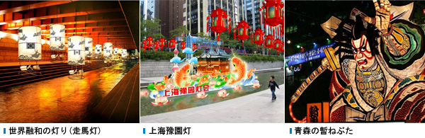 世界融和の灯り(走馬灯), 上海豫園灯, 青森の暫ねぶた