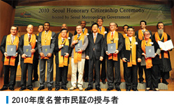 
2010年度名誉市民証の授与者
