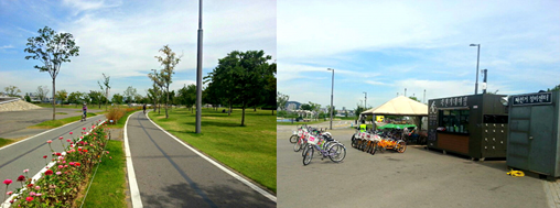 自転車に乗った風景 パンポ・ハンガン(盤浦漢江)公園