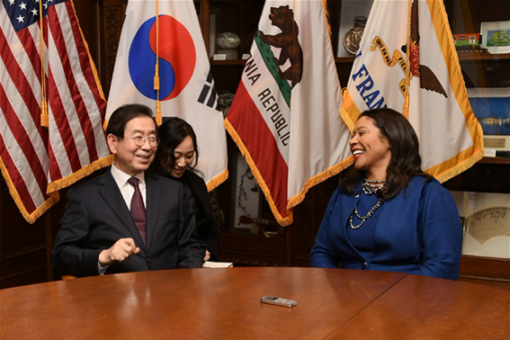 パク・ウォンスン(朴元淳)市長、1月9日に米サンフランシスコ市長と会談
