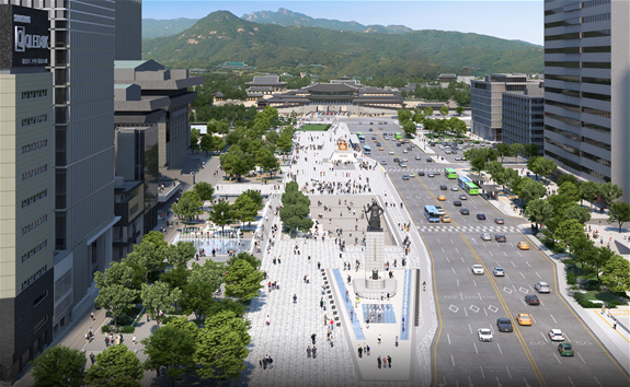 ソウル市、7月に光化門広場を市民に開放2倍の広さを誇る公園のような広場に
