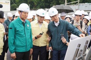 風水害対策現場訪問(シンリム(新林)公営車庫雨水貯留槽建設現場)-1