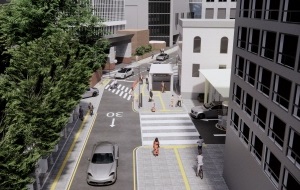 ソウル市庁小公路南大門路7キル改善後の姿の鳥瞰図写真