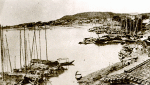 Mapo around 1925(Sailboats arraving marine products are arriving fronts inchon)
